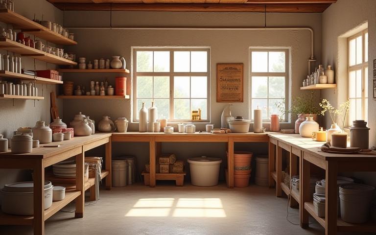 Image showing the workspace for making candles.